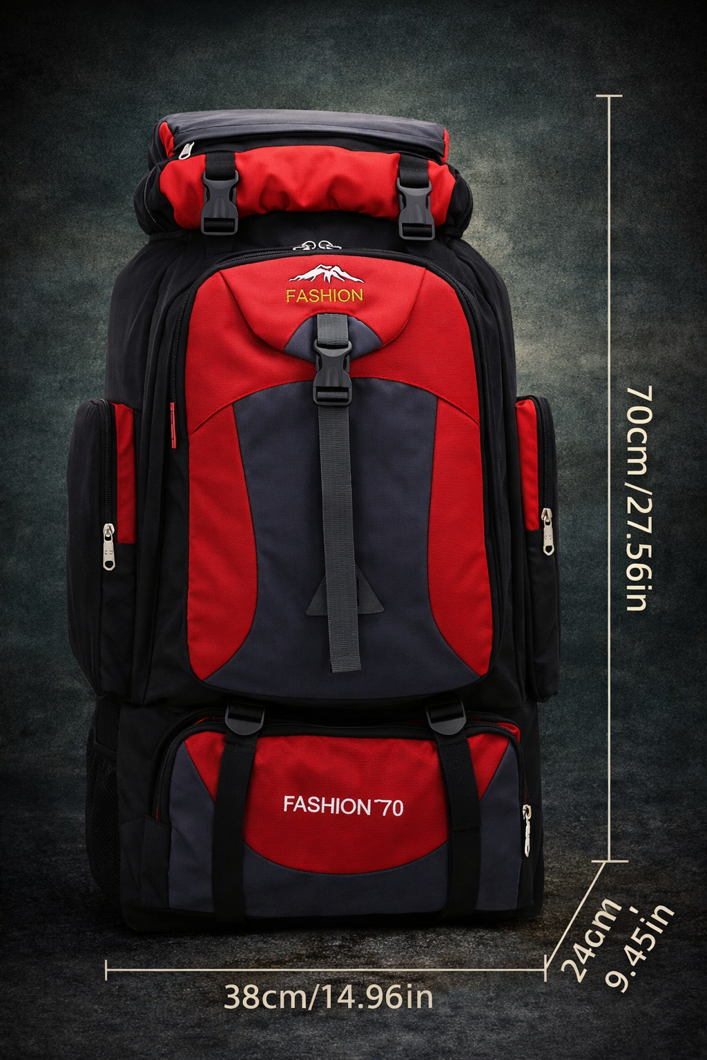 Grote wandelrugzak – 70L outdoor rugzak met verstelbare banden en gespsluiting