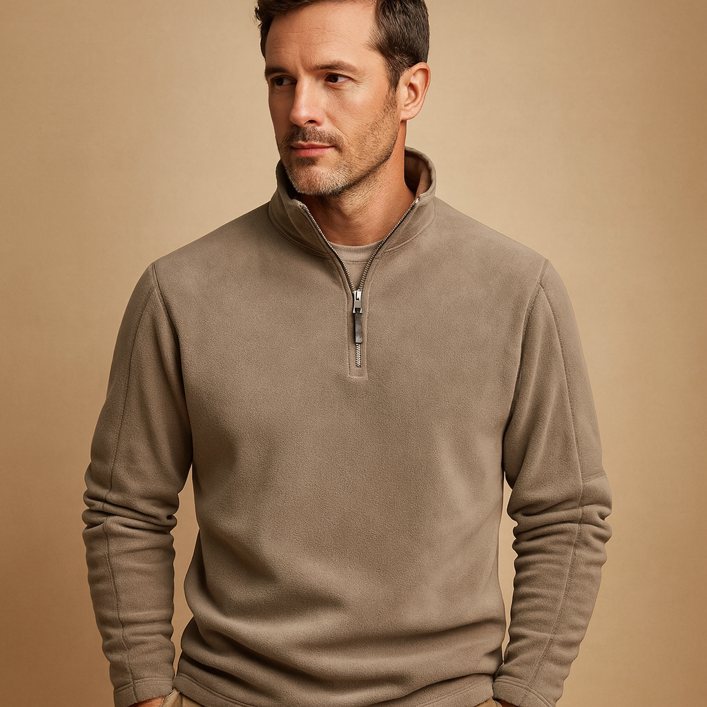Fleece Pullover Heren | Trui met Halve Rits en Zachte Fleece