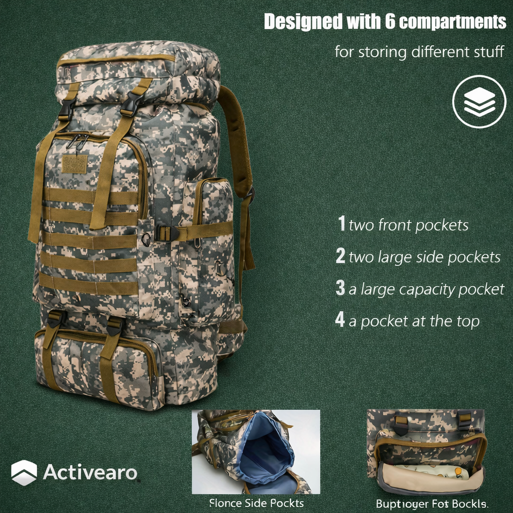 Outdoor wandelrugzak – opvouwbare trekkoord rugzak voor kamperen en reizen