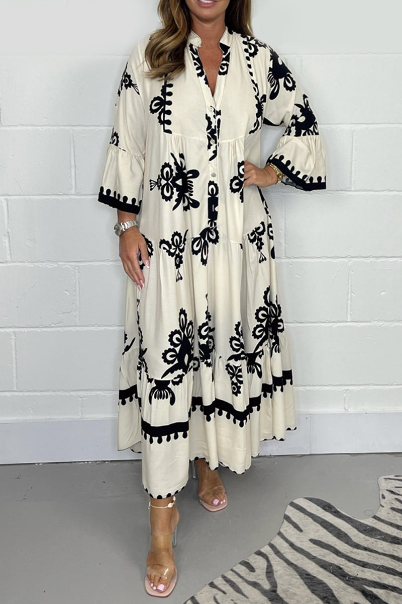 Luna | Bohemian Jurk Dames | Casual Stijl Met Subtiele Print