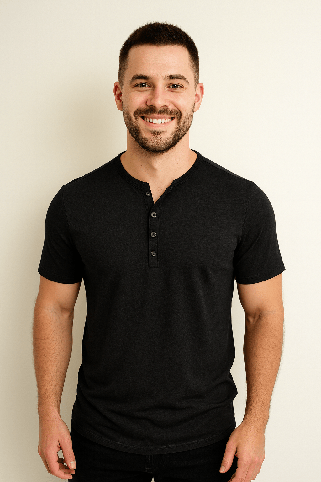 Heren Henley-shirt – Zacht met klassieke knoopsluiting