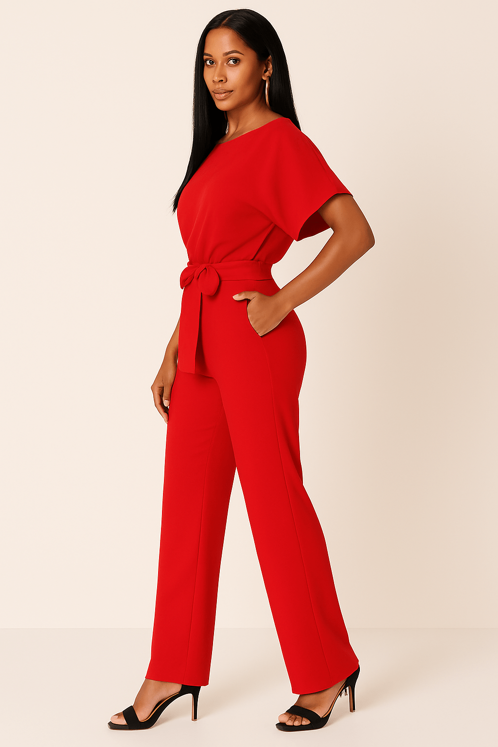 Stijlvolle Dames Jumpsuit met Strikband
