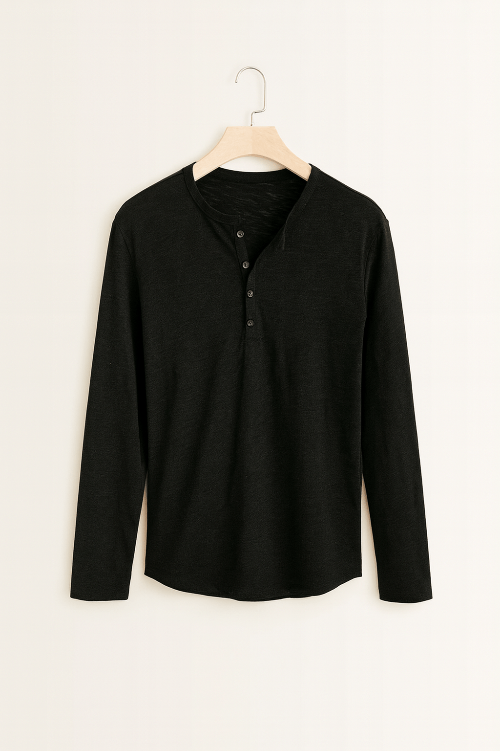 Heren Henley-shirt met lange mouwen – Tijdloos en comfortabel