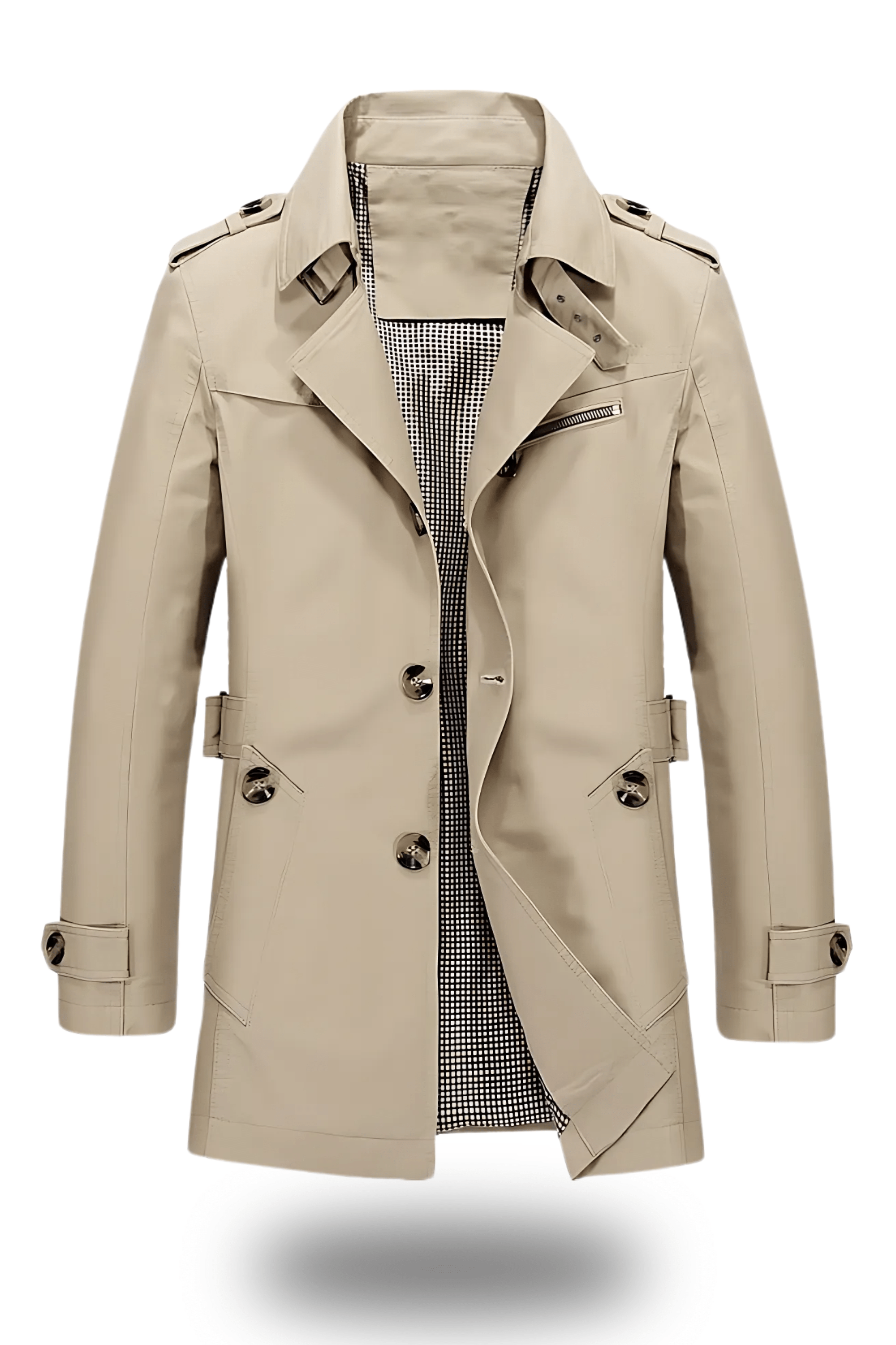 Trenchcoat voor heren met klassieke kraag – stijlvol en tijdloos