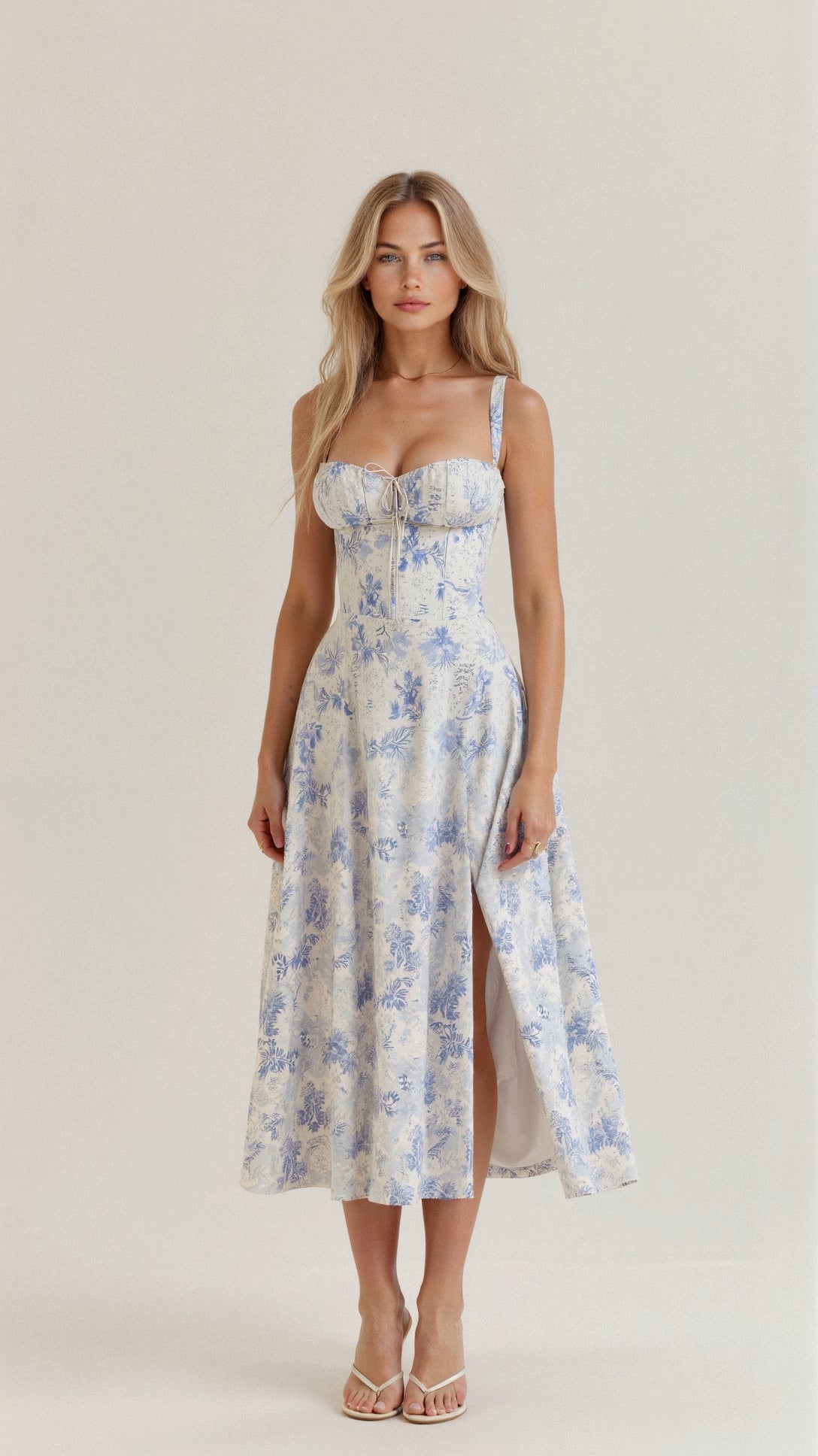 De Mode Outlet | Elodie Midikleed met Corsetdetails