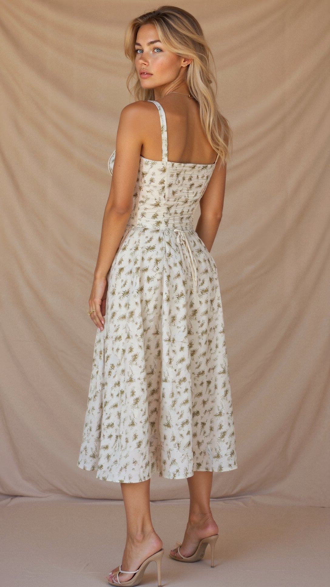 De Mode Outlet | Elodie Midikleed met Corsetdetails