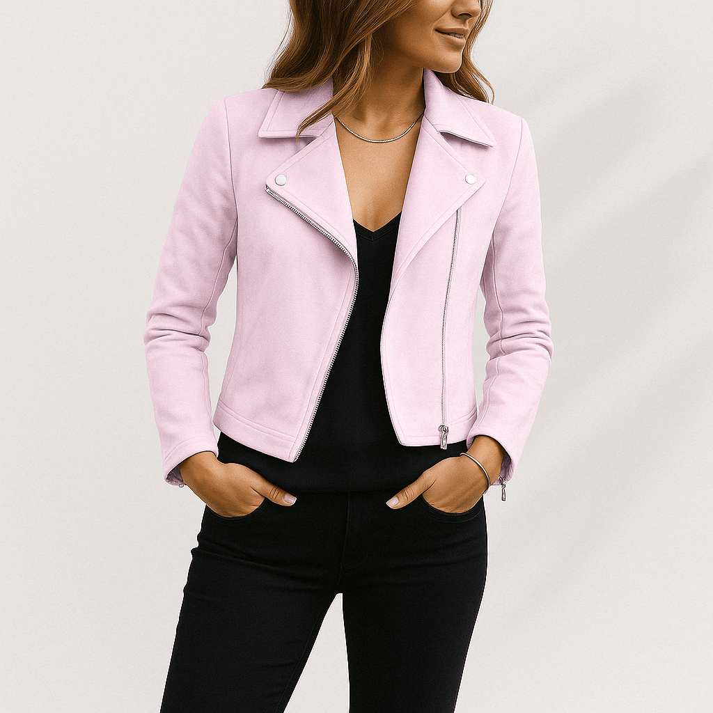 Dames bikerjack in suède look – stoer en vrouwelijk tegelijk