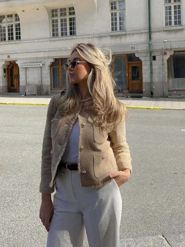 Tweed dames blazer – klassiek en moeiteloos stijlvol