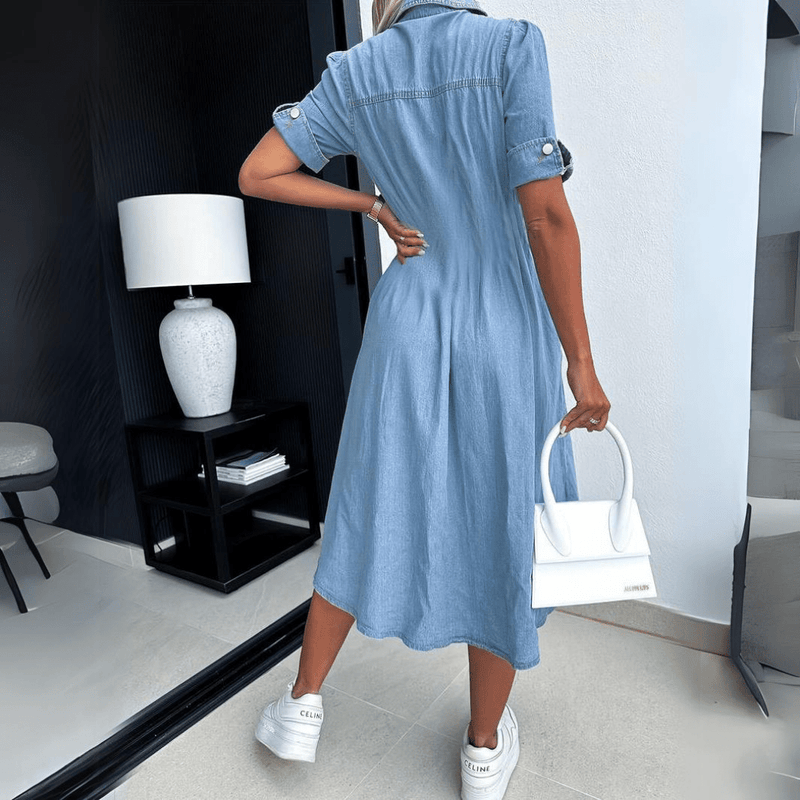 Denim Midi Jurk voor Dames