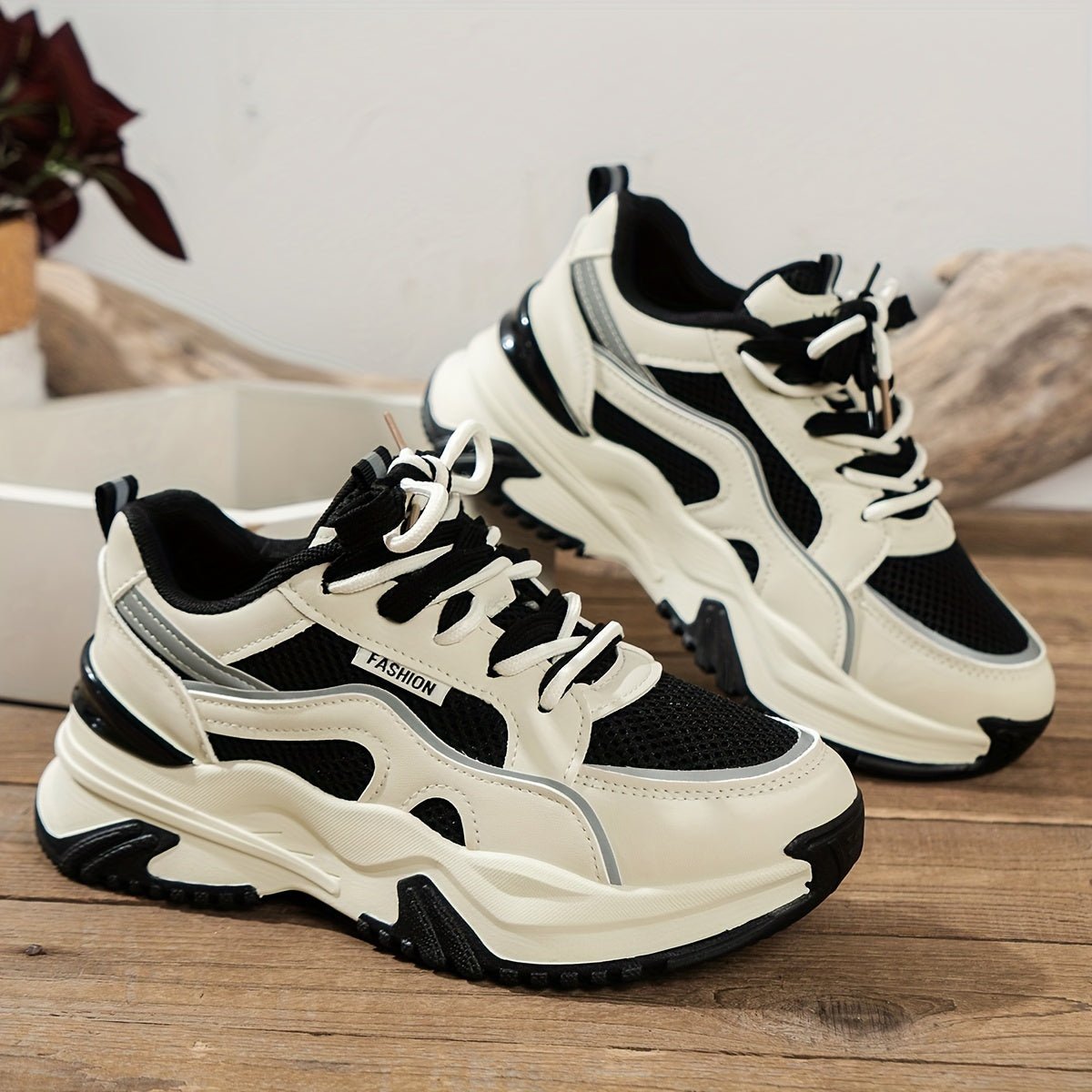 Dames sneakers met chunky zool