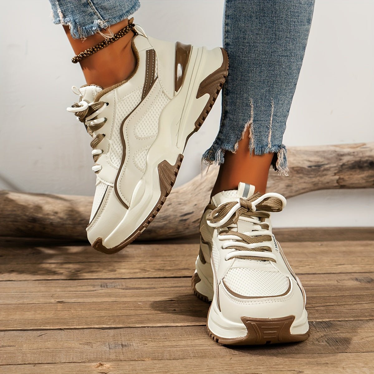 Dames sneakers met chunky zool