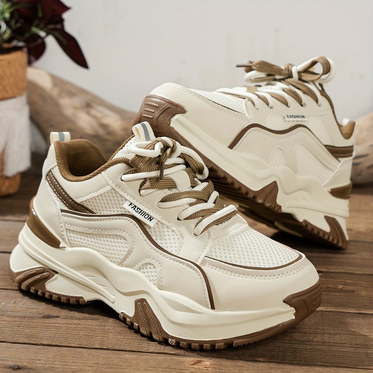Dames sneakers met chunky zool