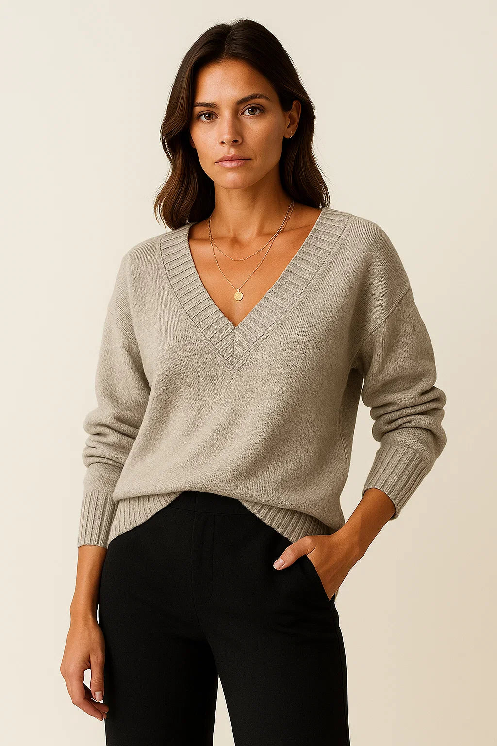 V-hals Trui Dames – Elegante en casual trui voor herfst en winter