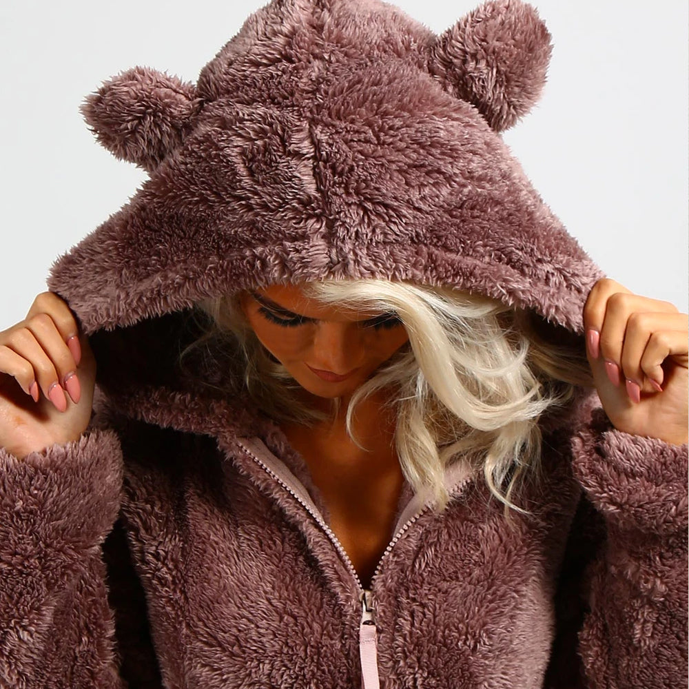 CUDDLECUB | Superzachte Fleece Onesie met Berenoortjes – Warm & Knus