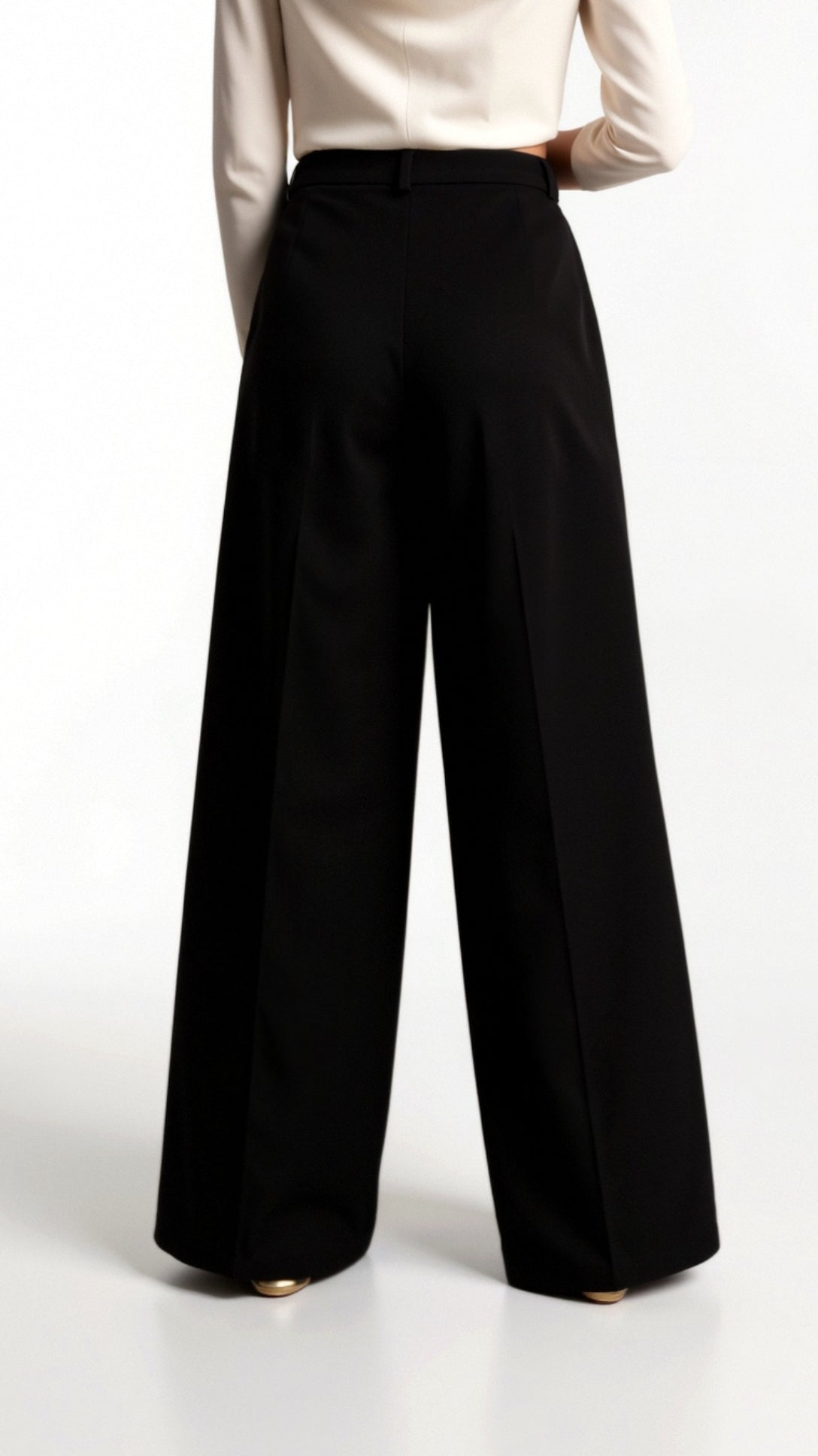 Dames wide-leg pantalon | Hoge taille met plooien en zijzakken