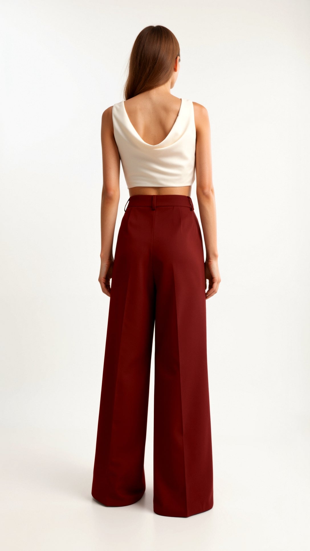 Dames wide-leg pantalon | Hoge taille met plooien en zijzakken