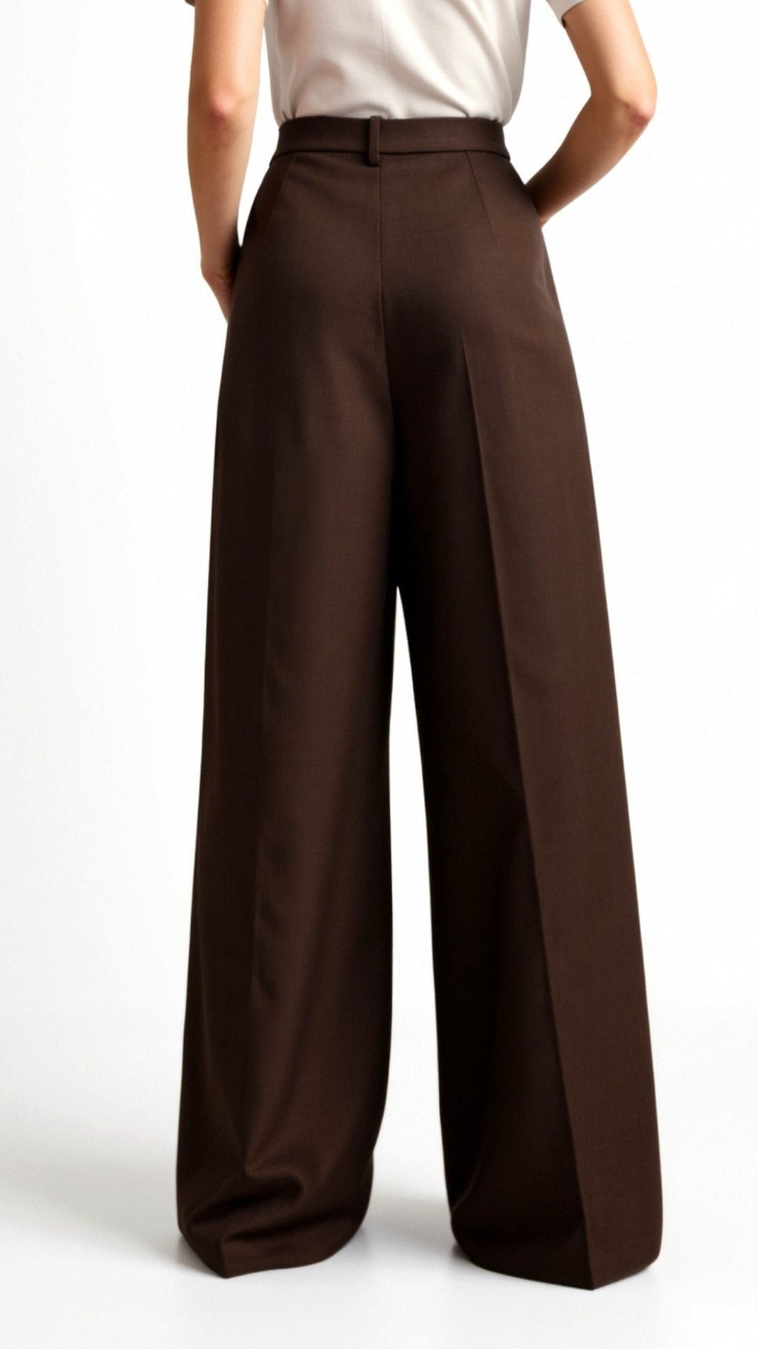 Dames wide-leg pantalon | Hoge taille met plooien en zijzakken
