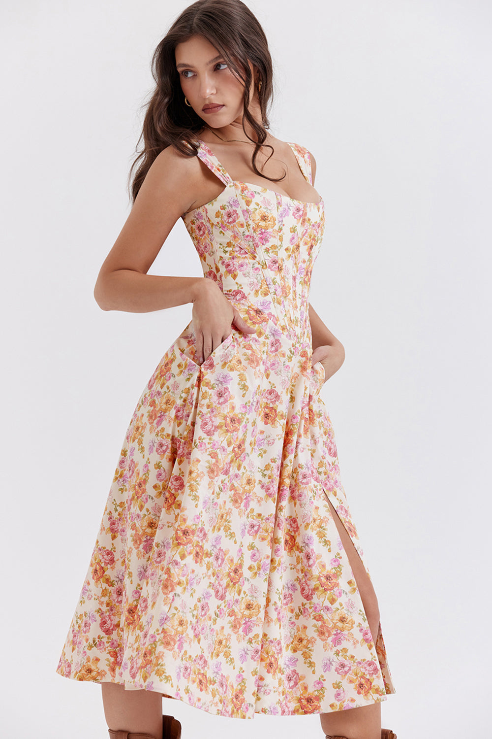 Mode Outlet | Midi Zomerjurk met Bloemenprint – Vrouwelijk & Luchtig