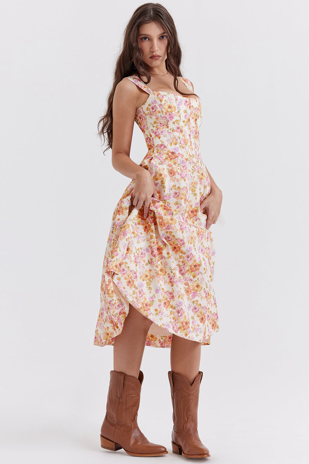 Mode Outlet | Midi Zomerjurk met Bloemenprint – Vrouwelijk & Luchtig
