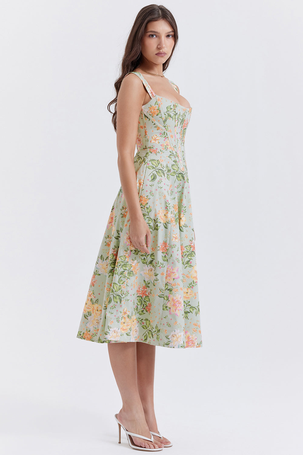 Mode Outlet | Midi Zomerjurk met Bloemenprint – Vrouwelijk & Luchtig