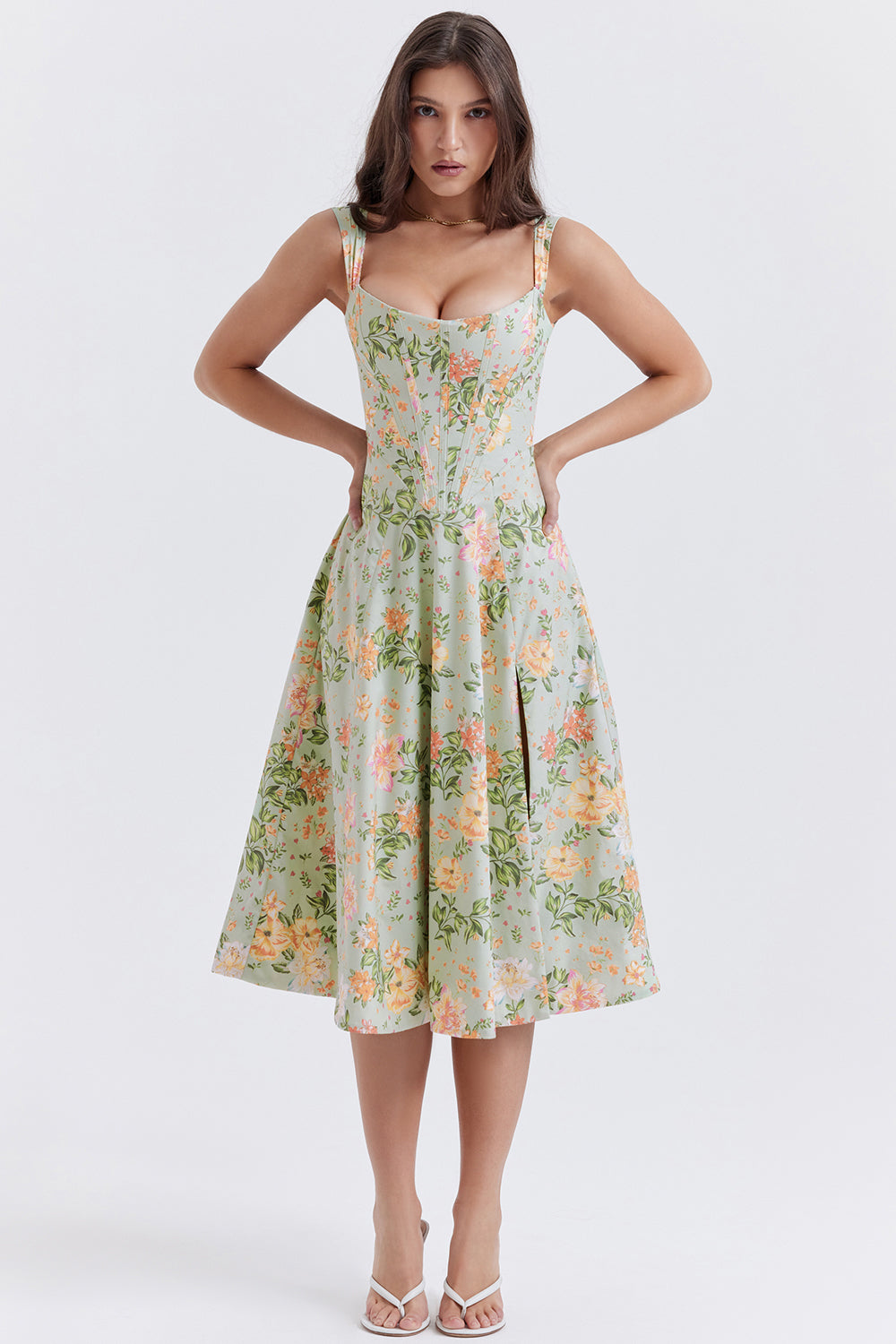 Mode Outlet | Midi Zomerjurk met Bloemenprint – Vrouwelijk & Luchtig