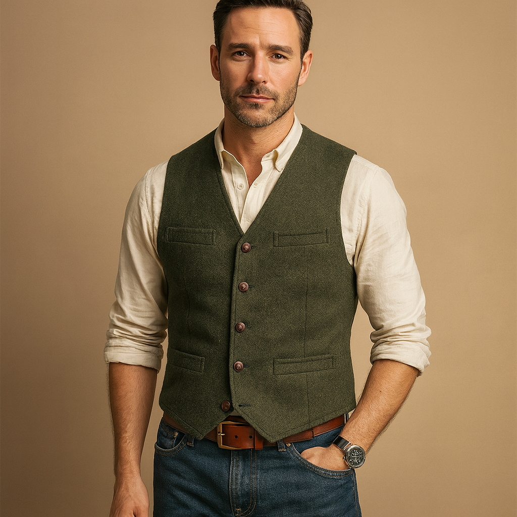 Heren gilet – Tijdloos ontwerp met knoopsluiting
