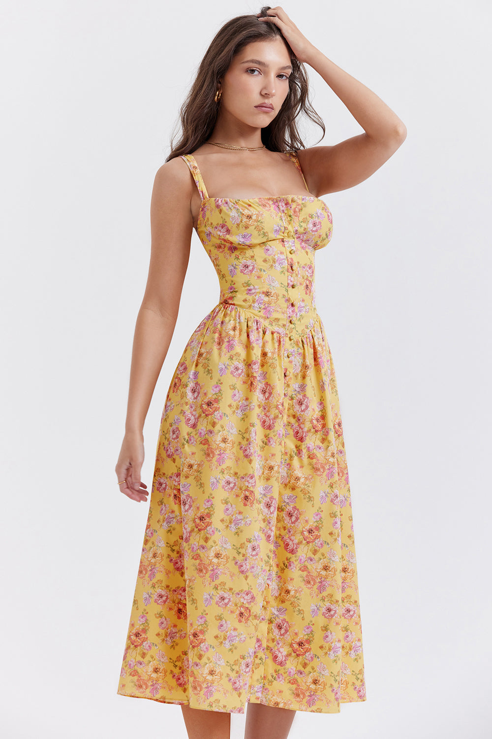 Mode Outlet | Midi Zomerjurk met Bloemenprint – Vrouwelijk & Luchtig