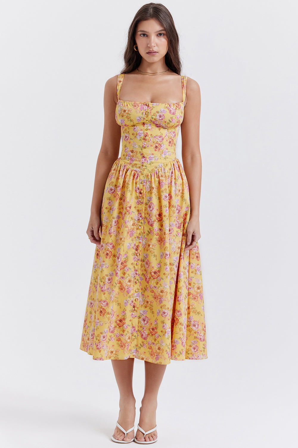 Mode Outlet | Midi Zomerjurk met Bloemenprint – Vrouwelijk & Luchtig