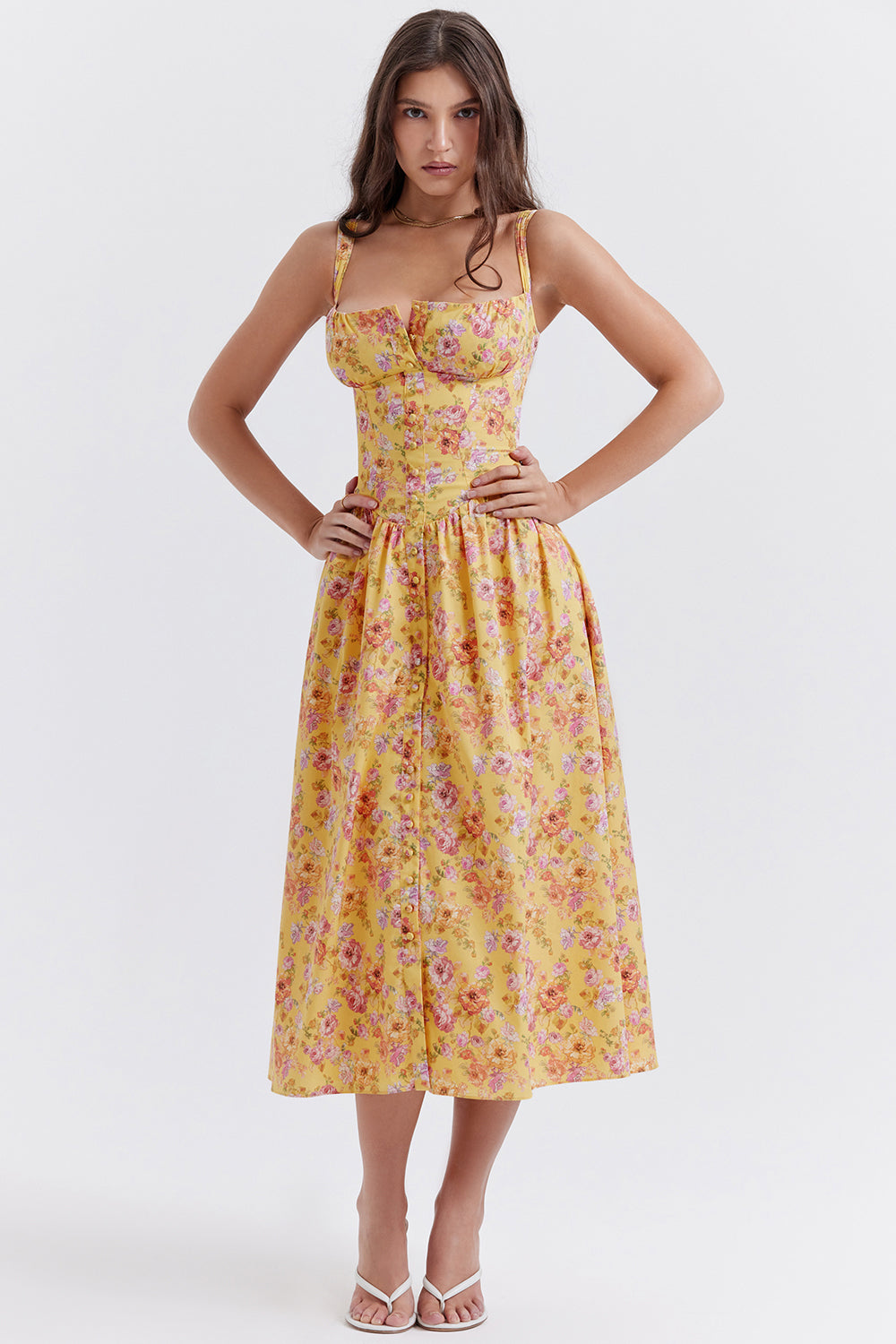 Mode Outlet | Midi Zomerjurk met Bloemenprint – Vrouwelijk & Luchtig