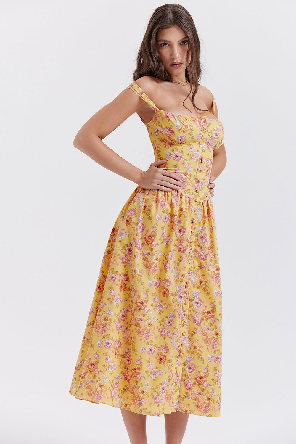 Mode Outlet | Midi Zomerjurk met Bloemenprint – Vrouwelijk & Luchtig