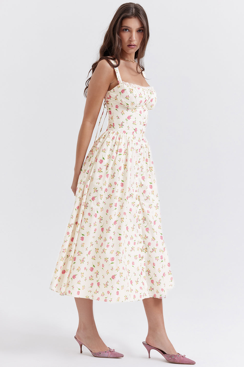Mode Outlet | Midi Zomerjurk met Bloemenprint – Vrouwelijk & Luchtig