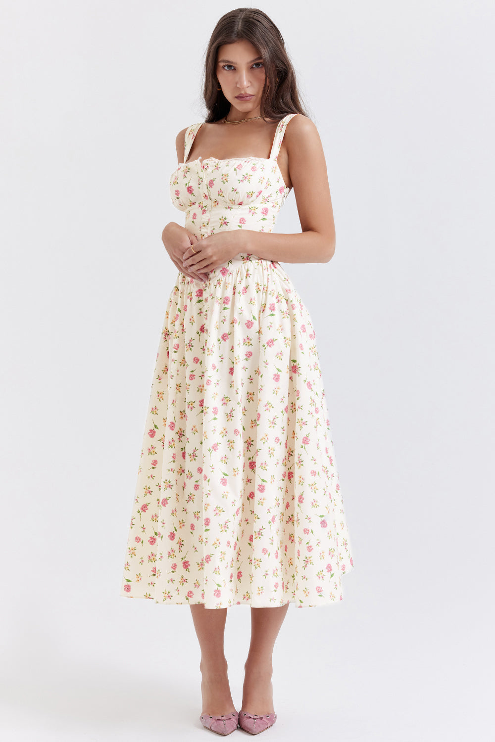 Mode Outlet | Midi Zomerjurk met Bloemenprint – Vrouwelijk & Luchtig