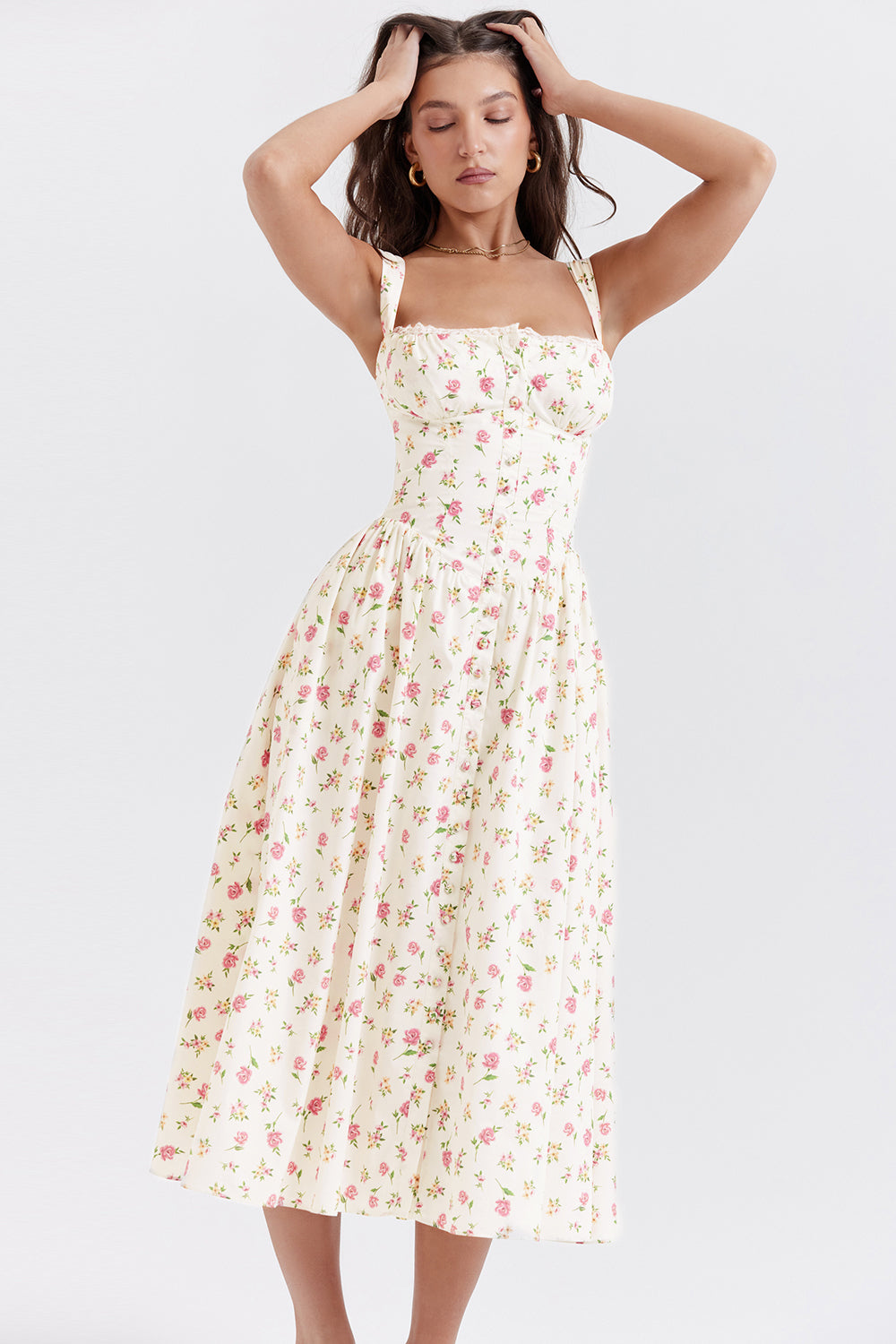Mode Outlet | Midi Zomerjurk met Bloemenprint – Vrouwelijk & Luchtig