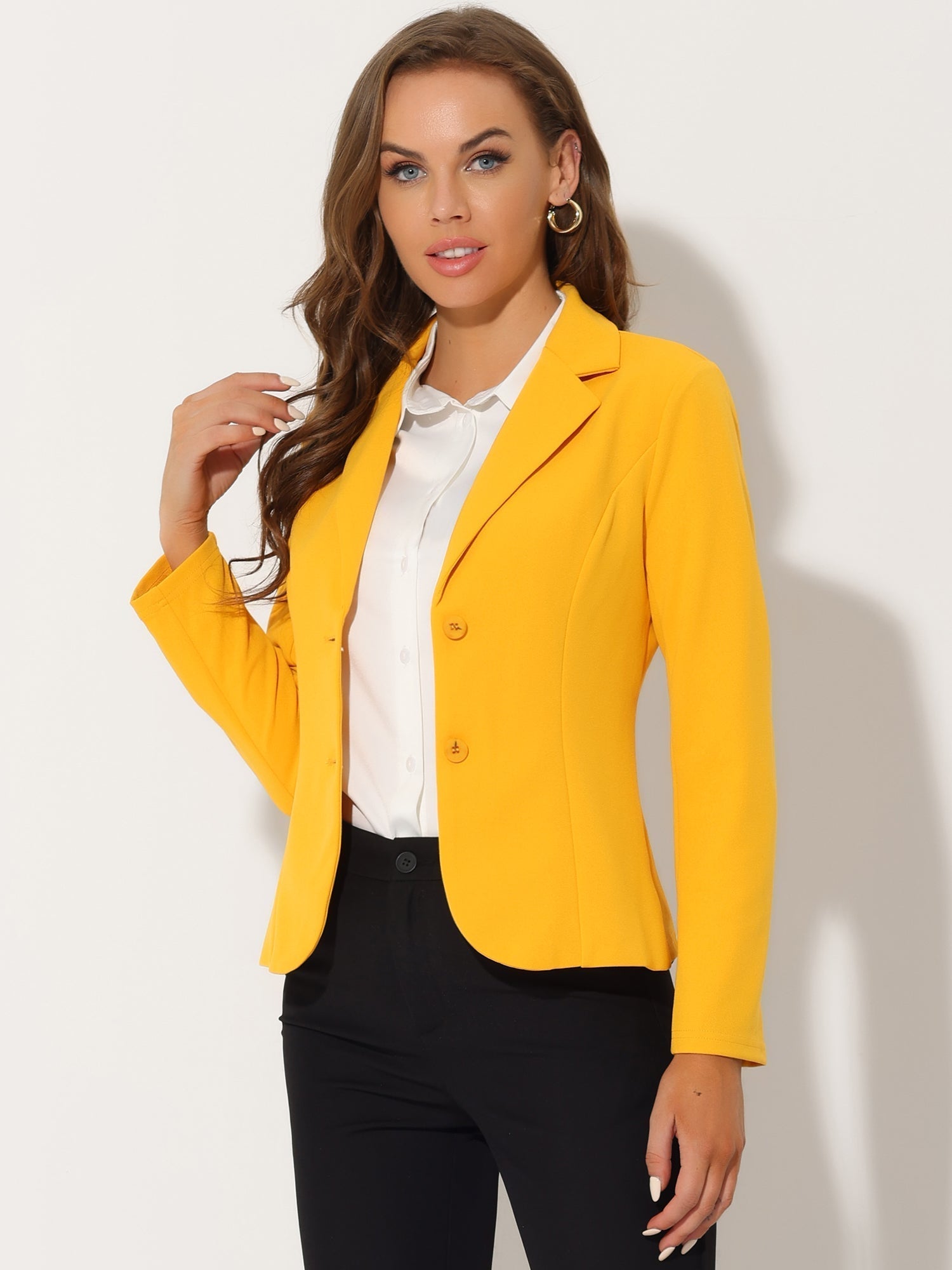 Dames Blazer | Getailleerd Colbert met Revers en Dubbele Knoopsluiting