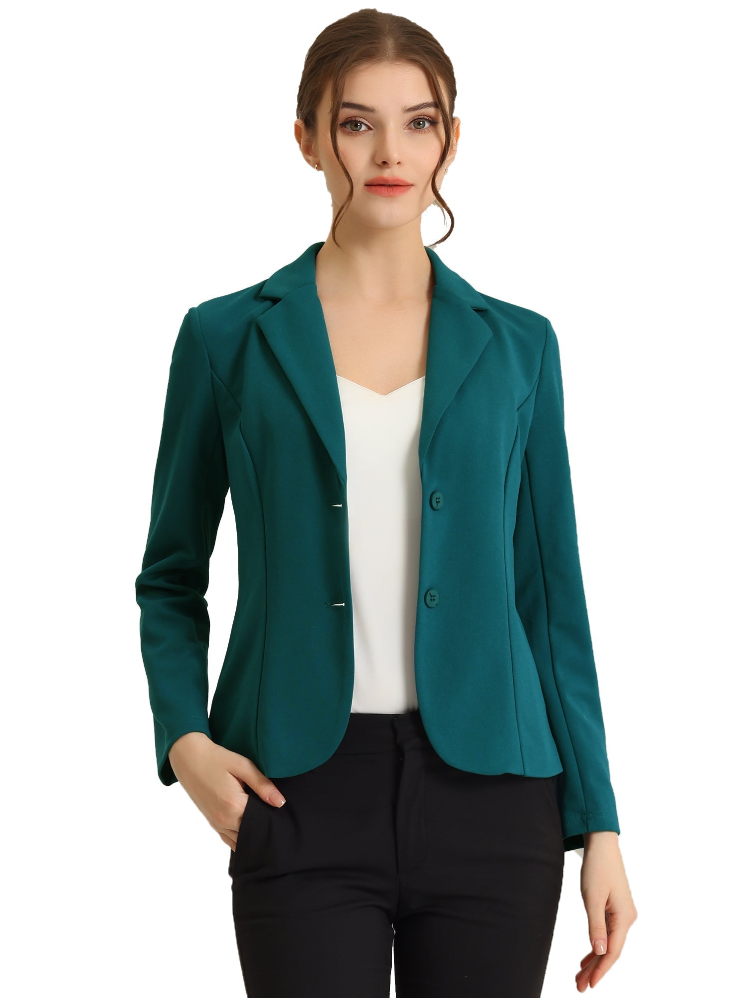 Dames Blazer | Getailleerd Colbert met Revers en Dubbele Knoopsluiting