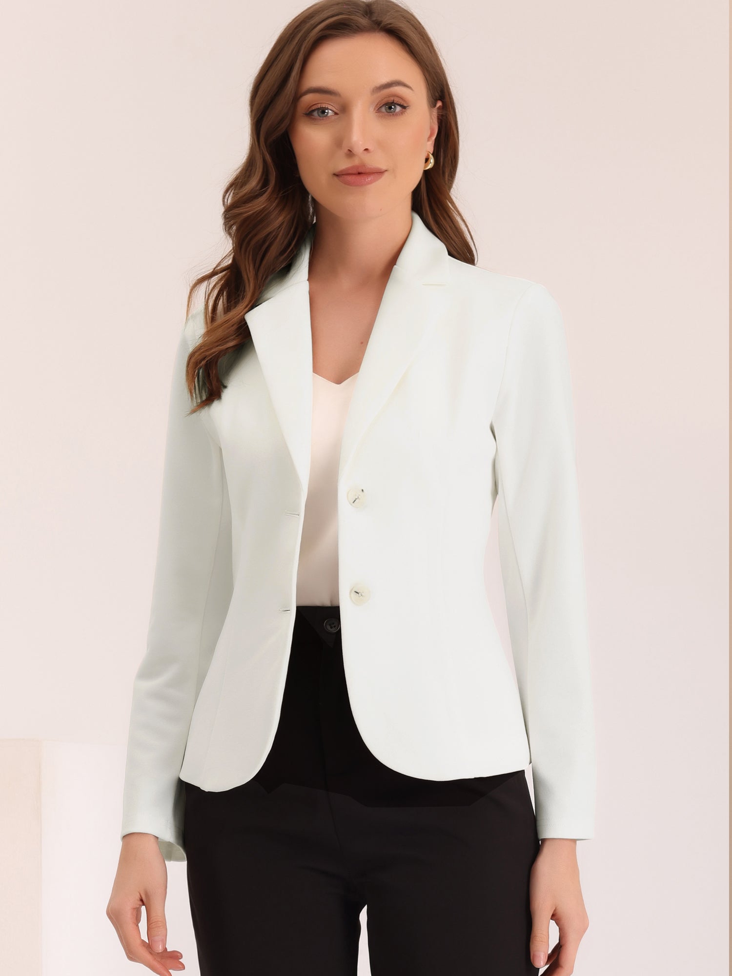 Dames Blazer | Getailleerd Colbert met Revers en Dubbele Knoopsluiting
