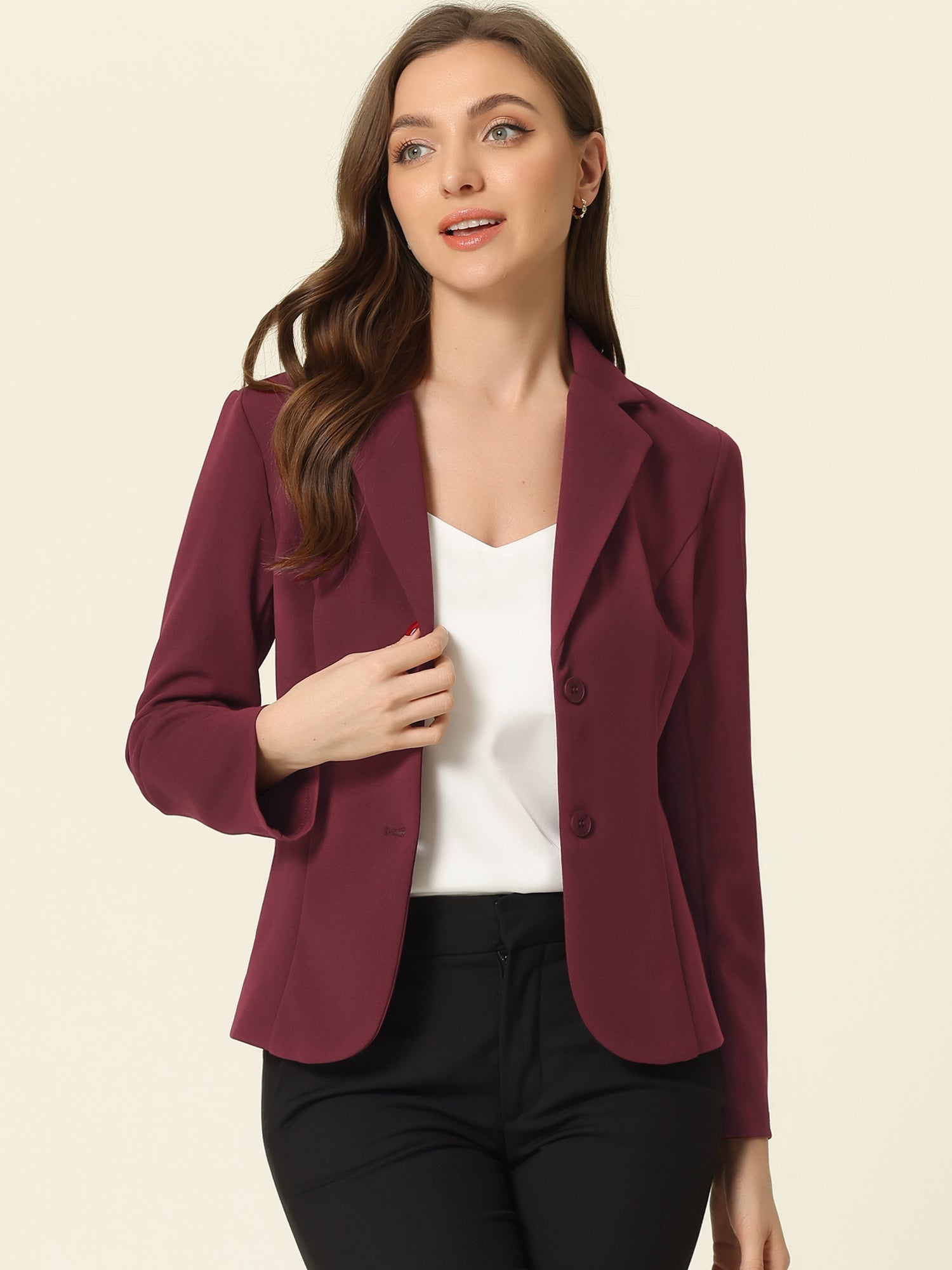 Dames Blazer | Getailleerd Colbert met Revers en Dubbele Knoopsluiting