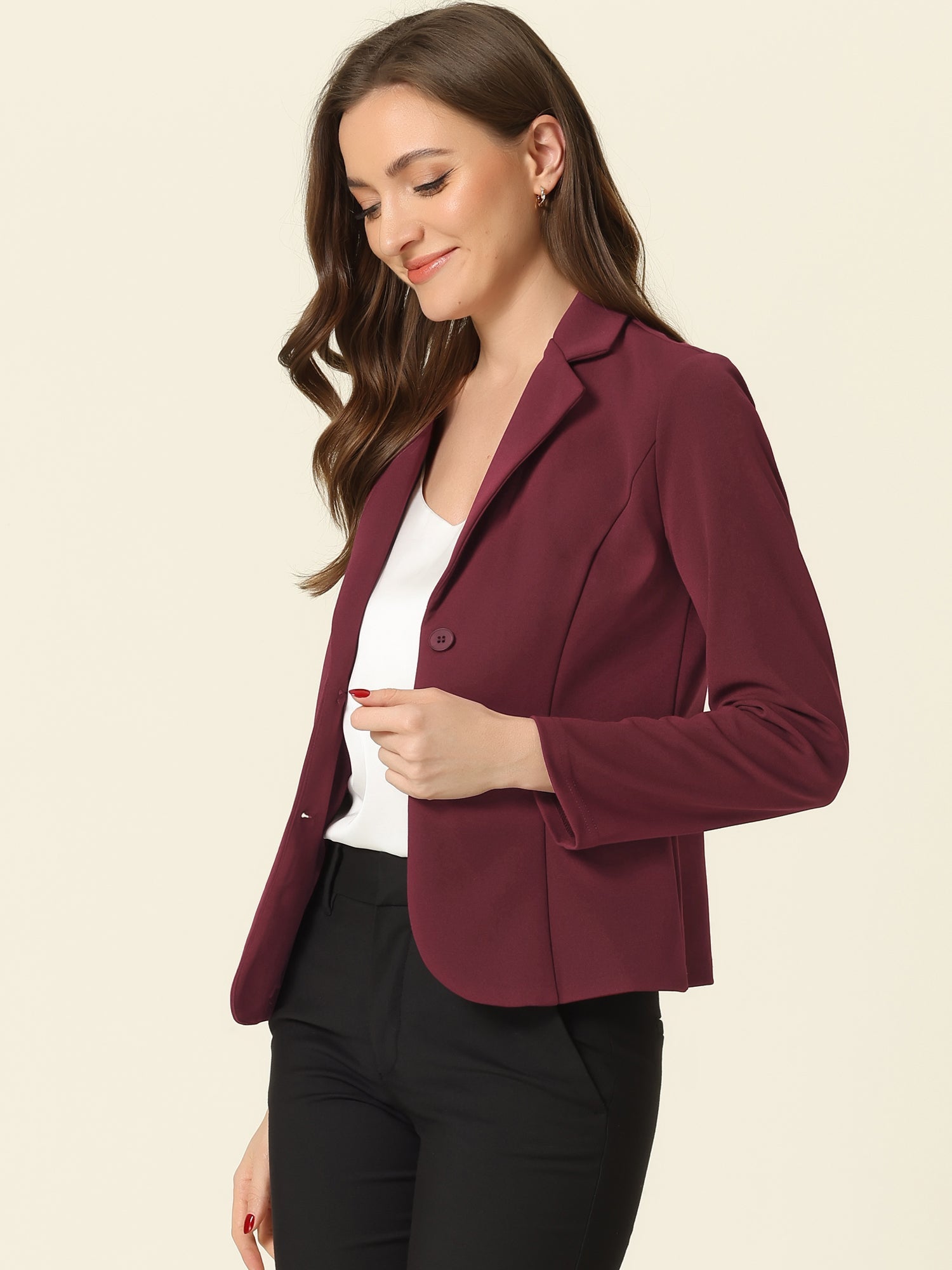 Dames Blazer | Getailleerd Colbert met Revers en Dubbele Knoopsluiting