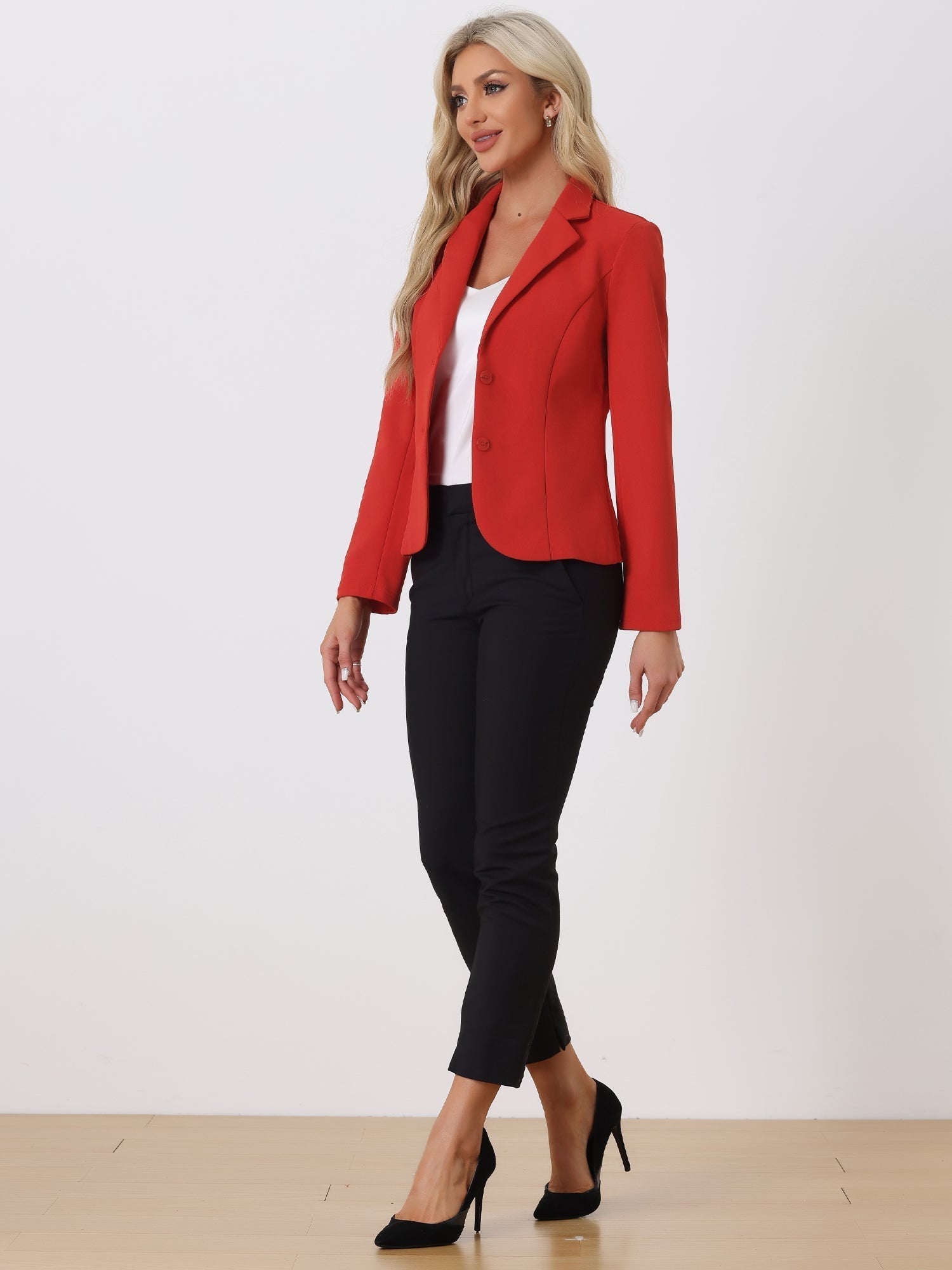 Dames Blazer | Getailleerd Colbert met Revers en Dubbele Knoopsluiting