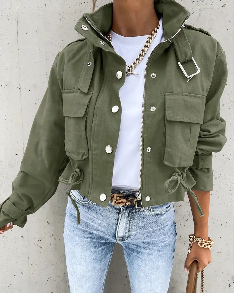 Cropped Dames Bomberjack met Sportieve Urban Look