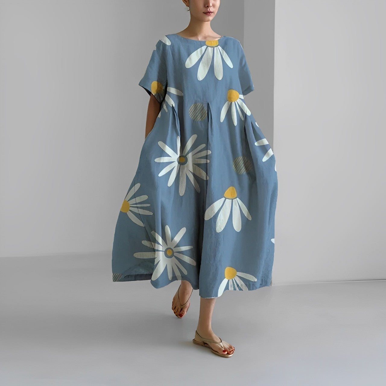 Lange Zomerjurk met Bloemenprint